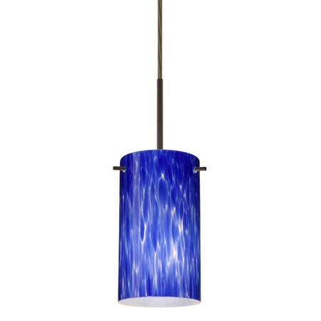 Besa Lighting Besa Stilo 7 Pendant Bronze Blue Cloud 1x40W B10 Med 1BC-440486-MED-BR